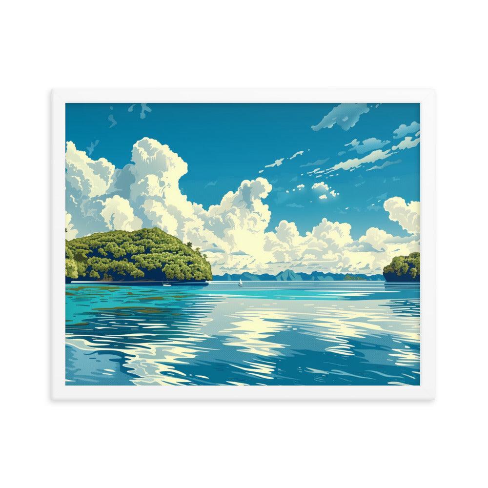 Palau Serene Island Sea View Framed Poster - Oh Posters