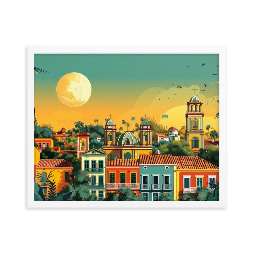 Paraguay Colonial Town Tropical Sunset Framed Poster - Oh Posters