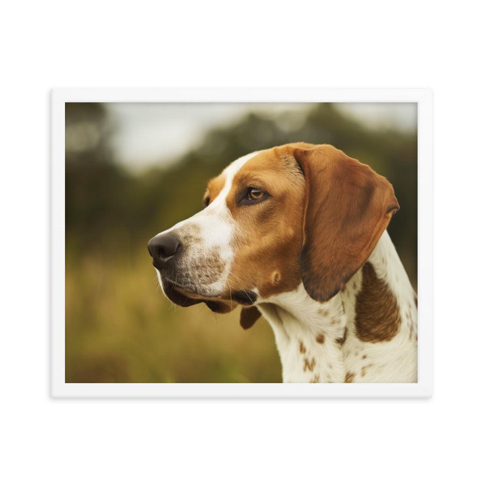 English Foxhound Side Profile in Nature Framed Poster - Oh Posters