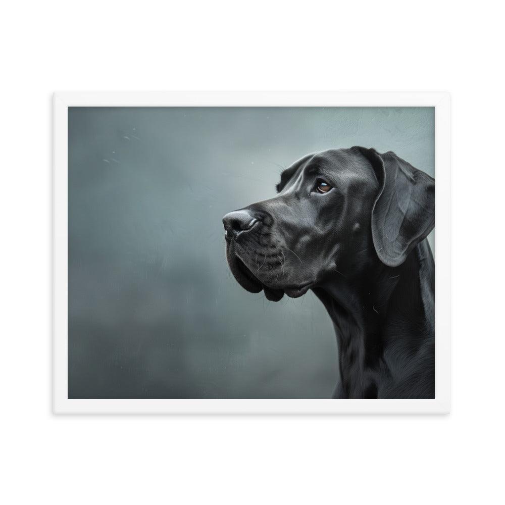 Great Dane Regal Side Profile Painting Framed Poster - Oh Posters