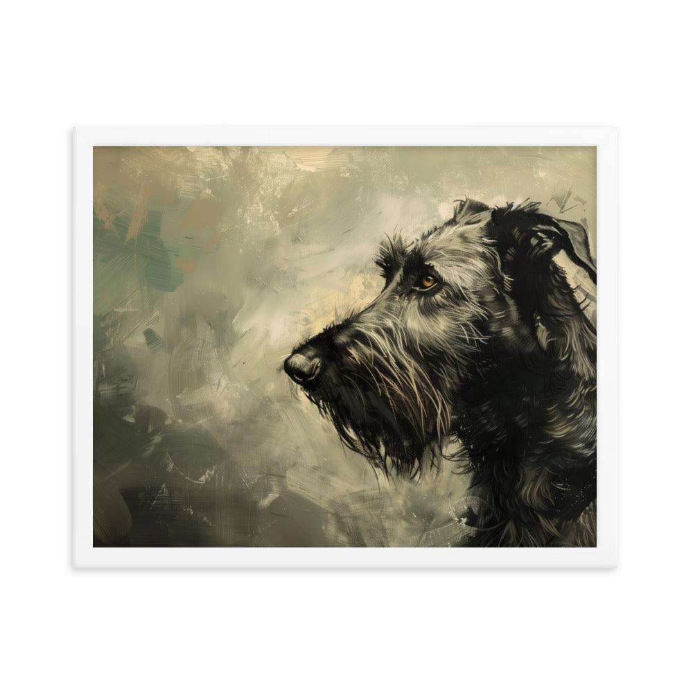 Irish Wolfhound Profile Abstract Art Framed Poster - Oh Posters