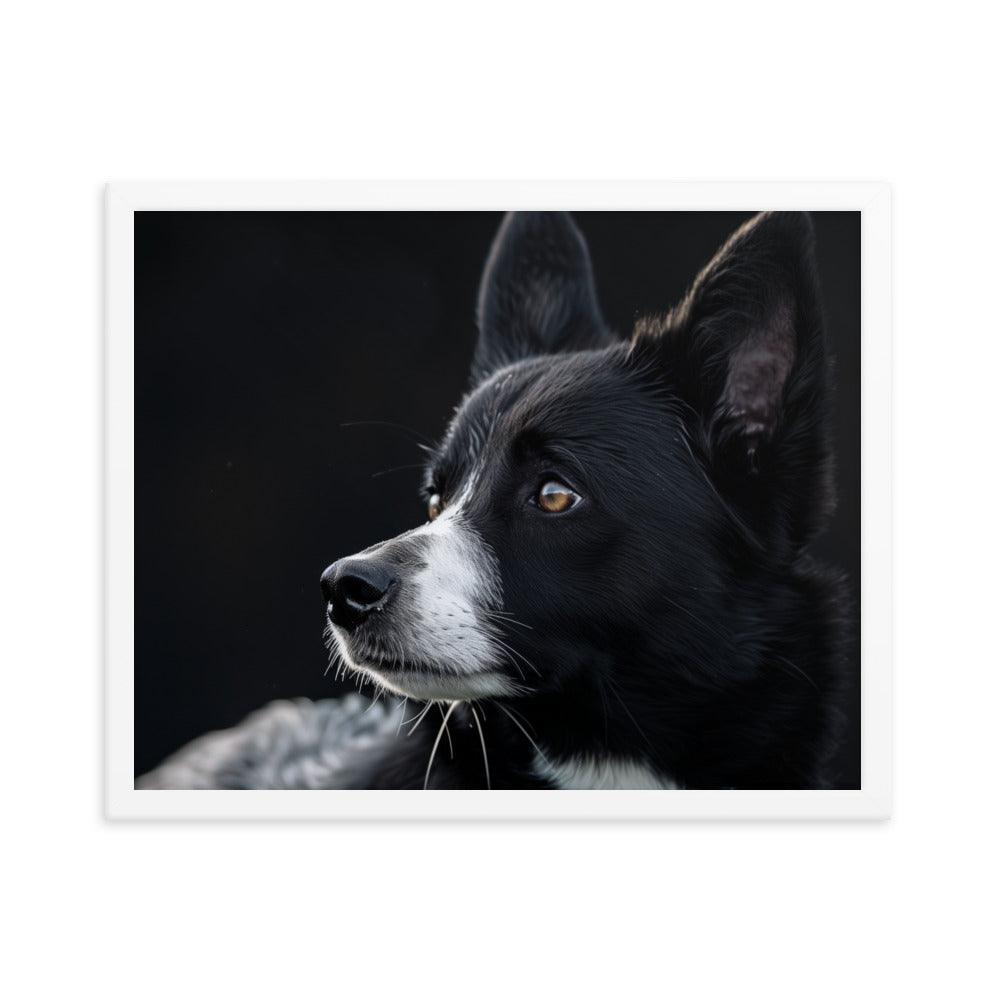 Karelian Bear Dog Side Profile Painting Framed Poster - Oh Posters