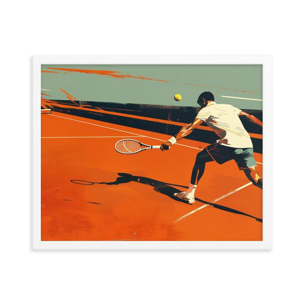 Tennis Player Action Shot Abstract Sports Art Framed Poster - Oh Posters