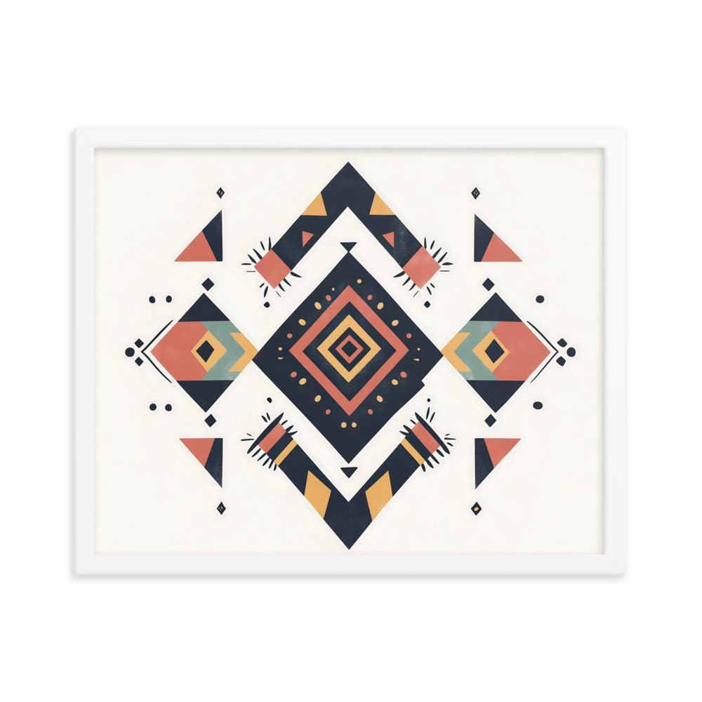 Boho Geometric Tribal Patterns Ideal for Festival Lovers Framed Poster - Oh Posters