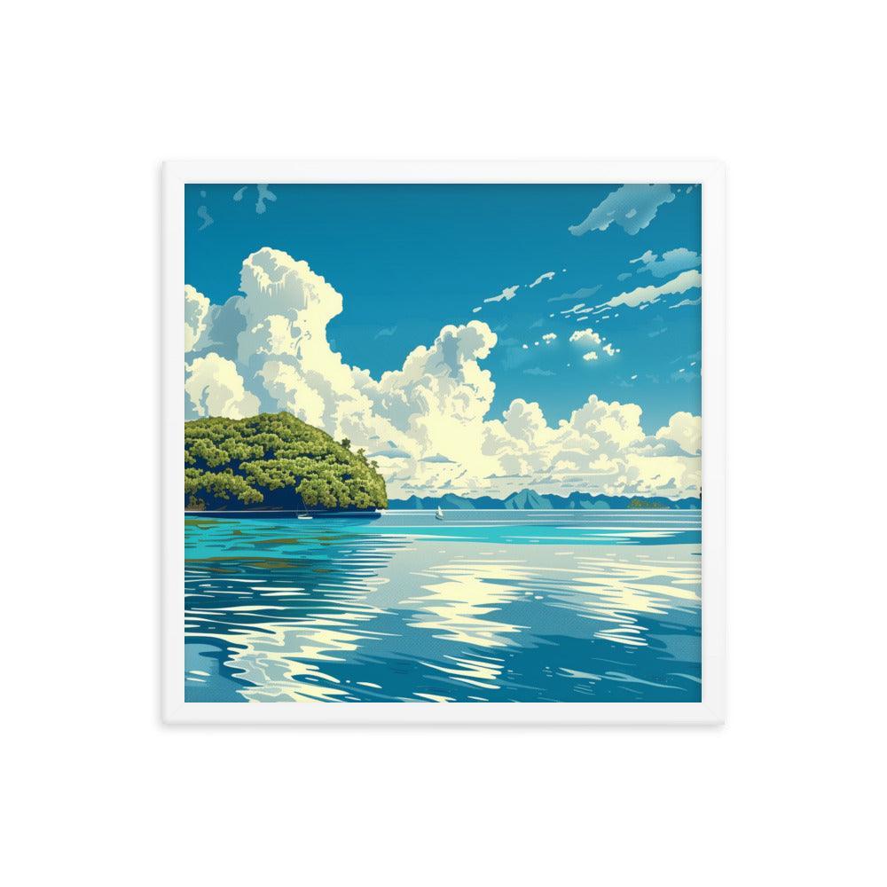 Palau Serene Island Sea View Framed Poster - Oh Posters