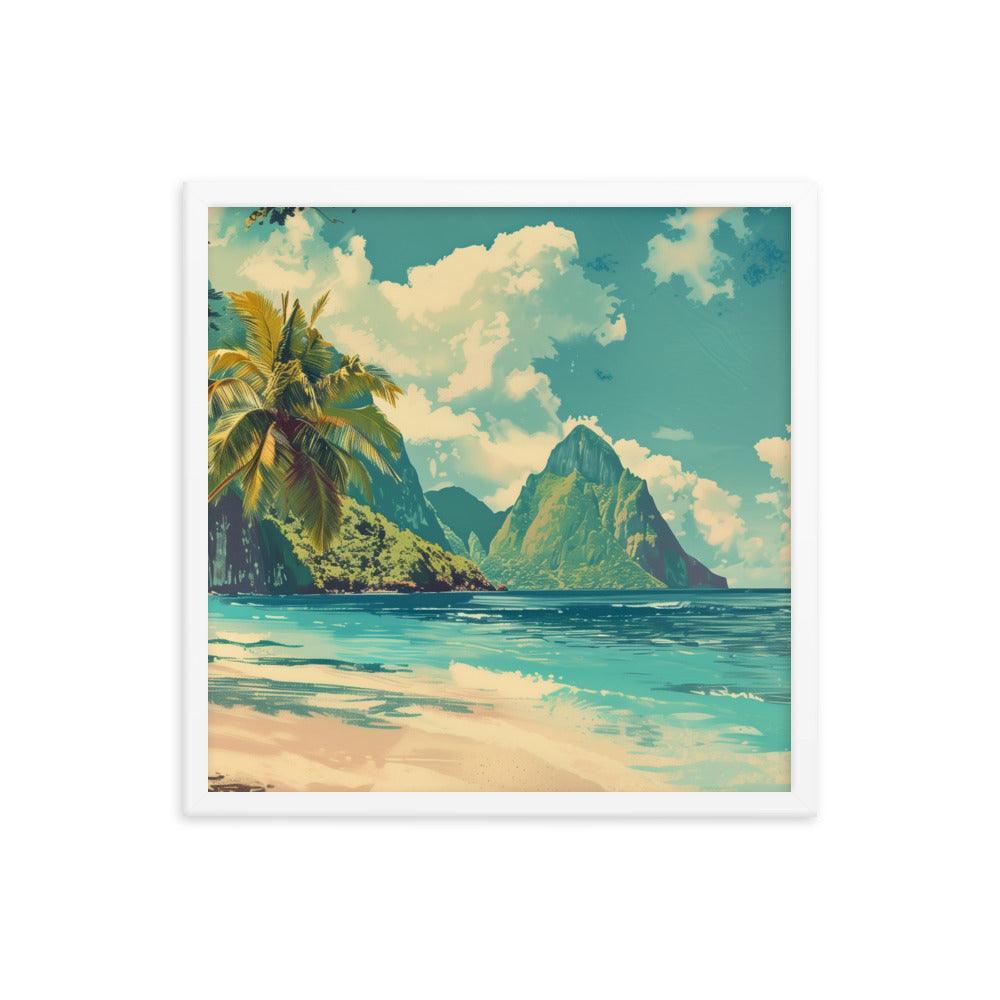 Saint Vincent and the Grenadines Pristine Beach Tropical Framed Poster - Oh Posters