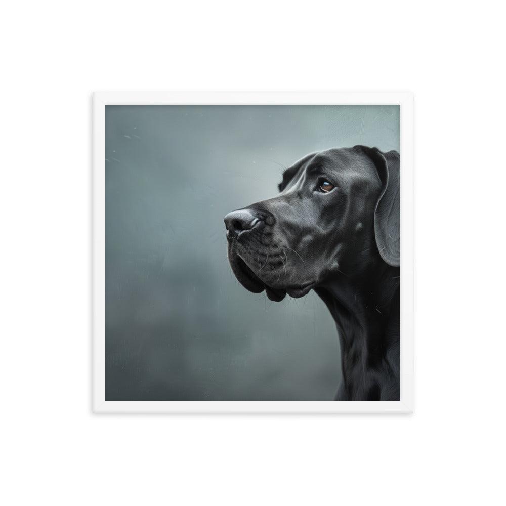 Great Dane Regal Side Profile Painting Framed Poster - Oh Posters