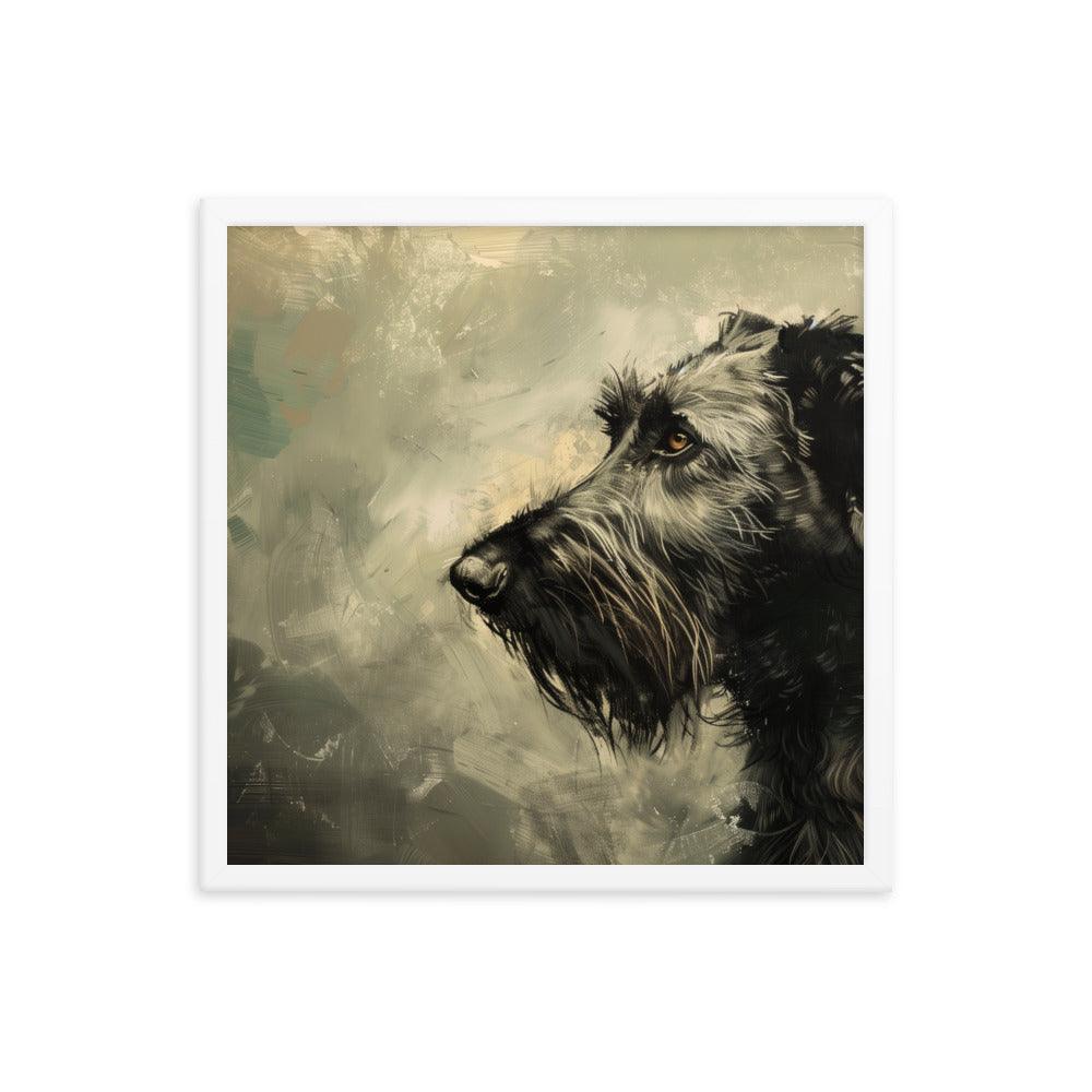 Irish Wolfhound Profile Abstract Art Framed Poster - Oh Posters