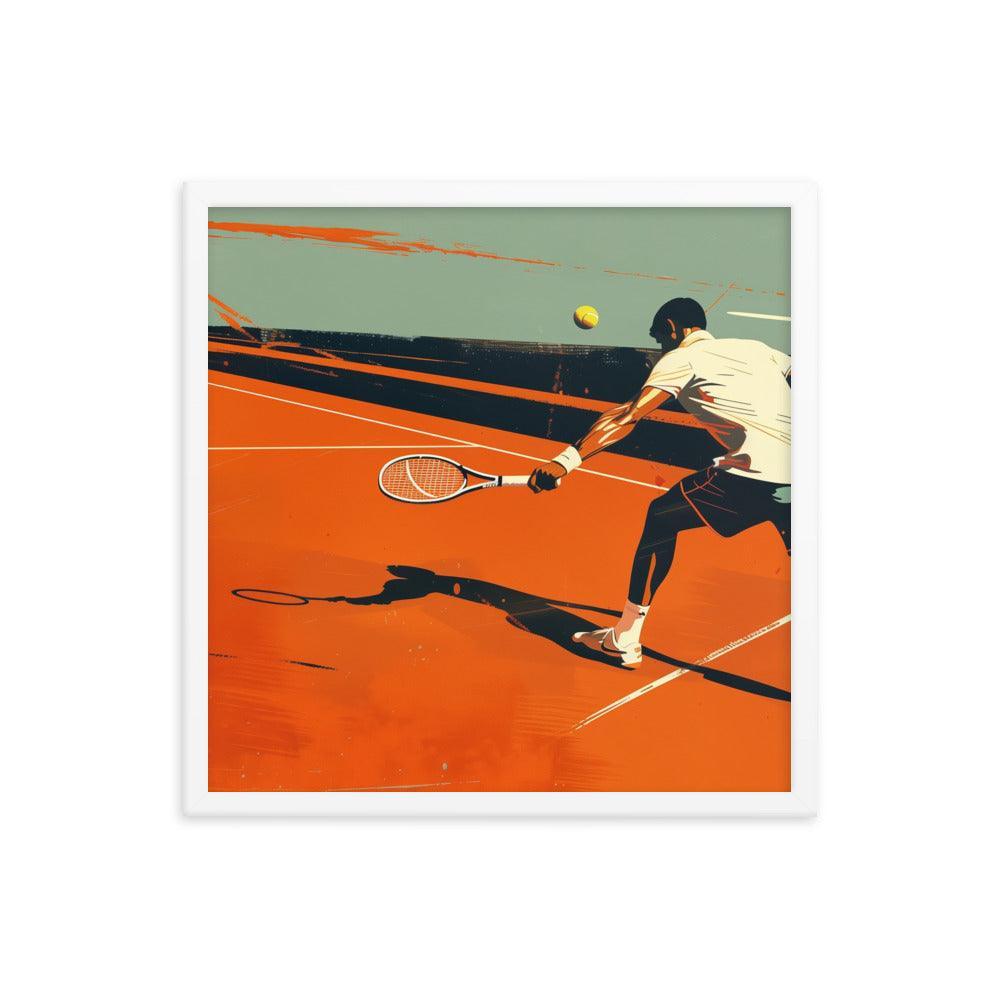 Tennis Player Action Shot Abstract Sports Art Framed Poster - Oh Posters