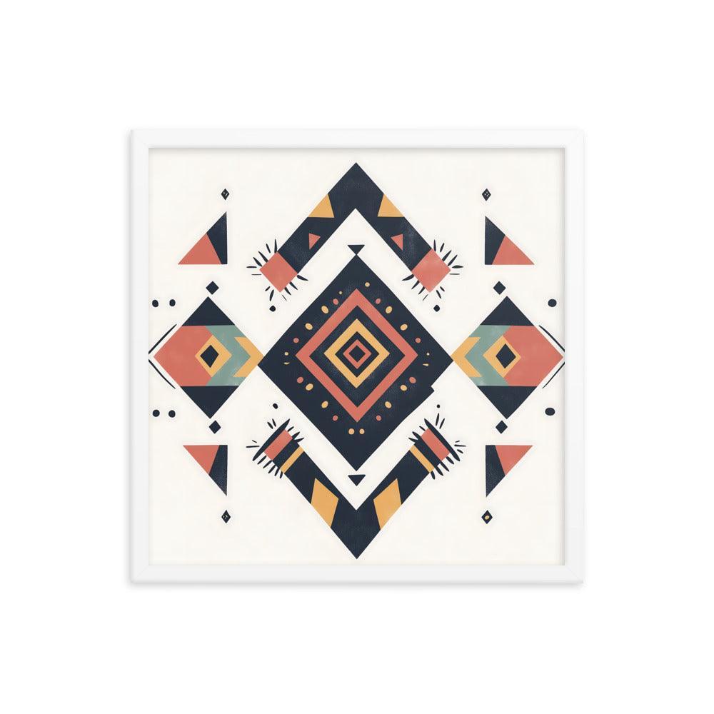 Boho Geometric Tribal Patterns Ideal for Festival Lovers Framed Poster - Oh Posters