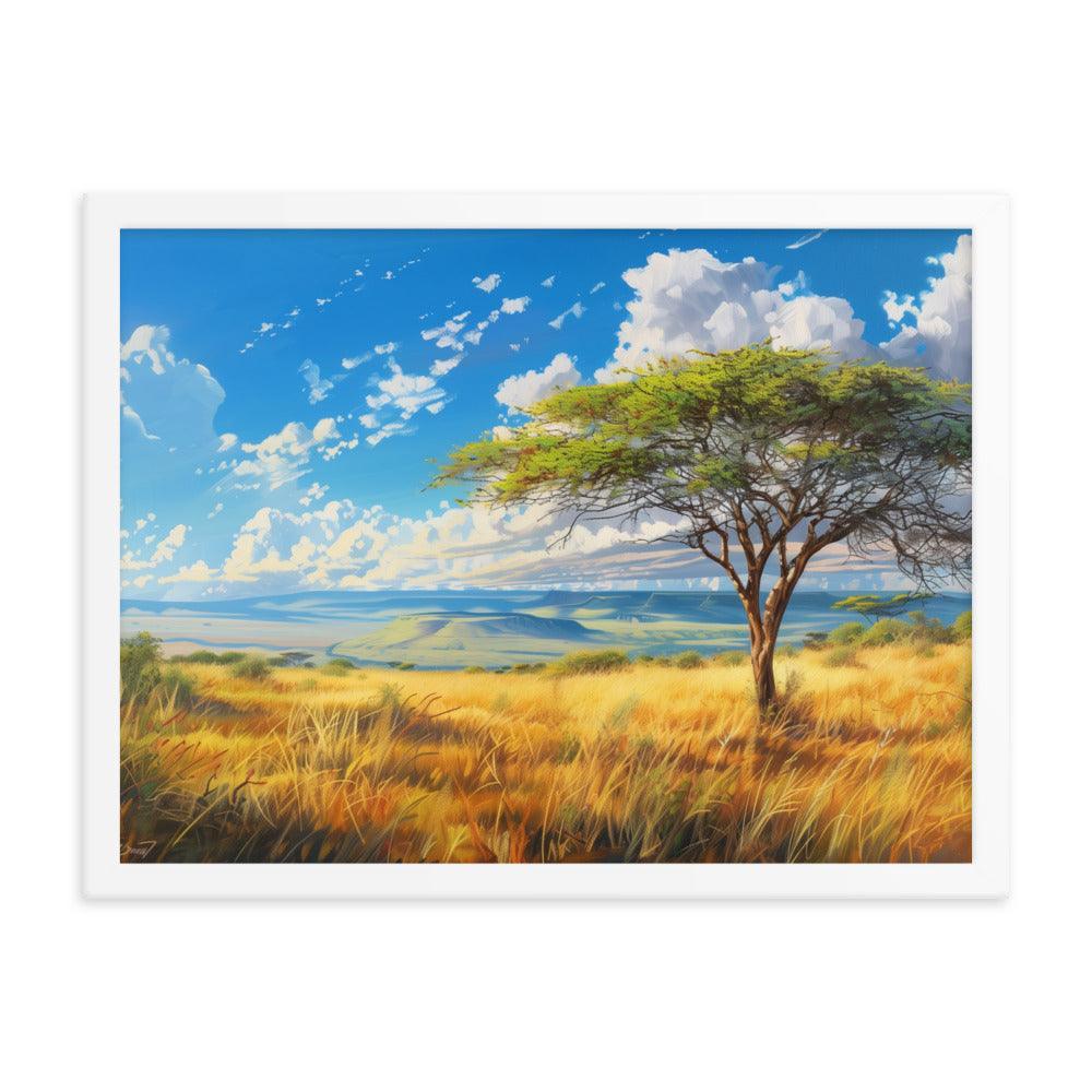 Kenya Golden Plains Scenic Landscape Framed Poster - Oh Posters