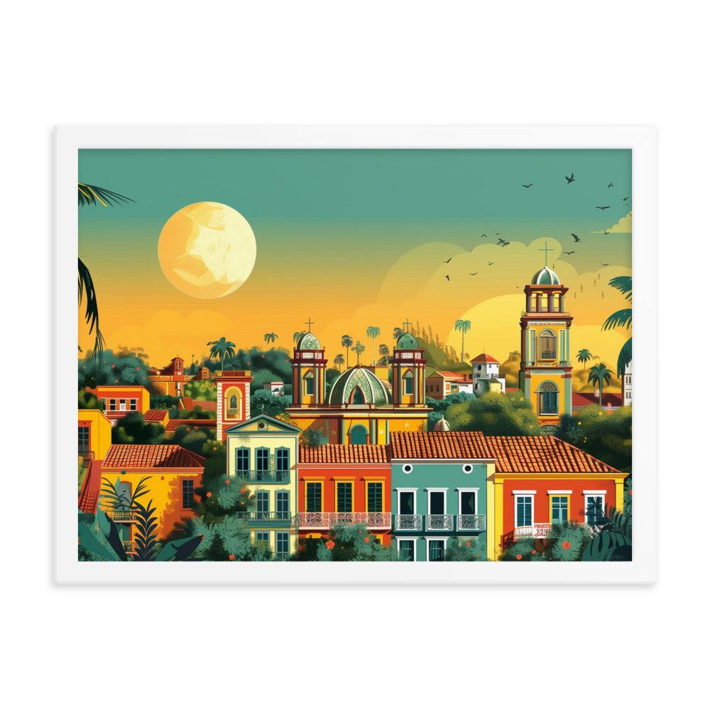 Paraguay Colonial Town Tropical Sunset Framed Poster - Oh Posters