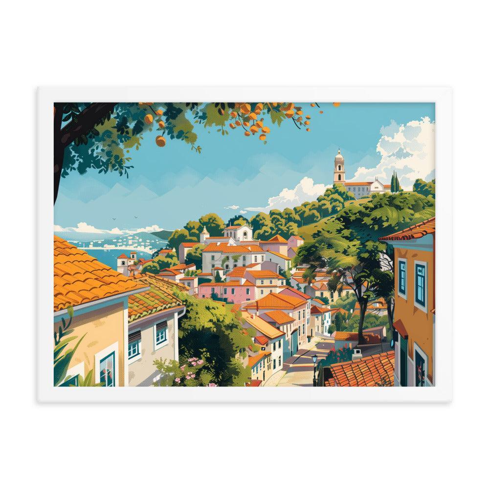 Portugal Charming Hillside Village Framed Poster - Oh Posters