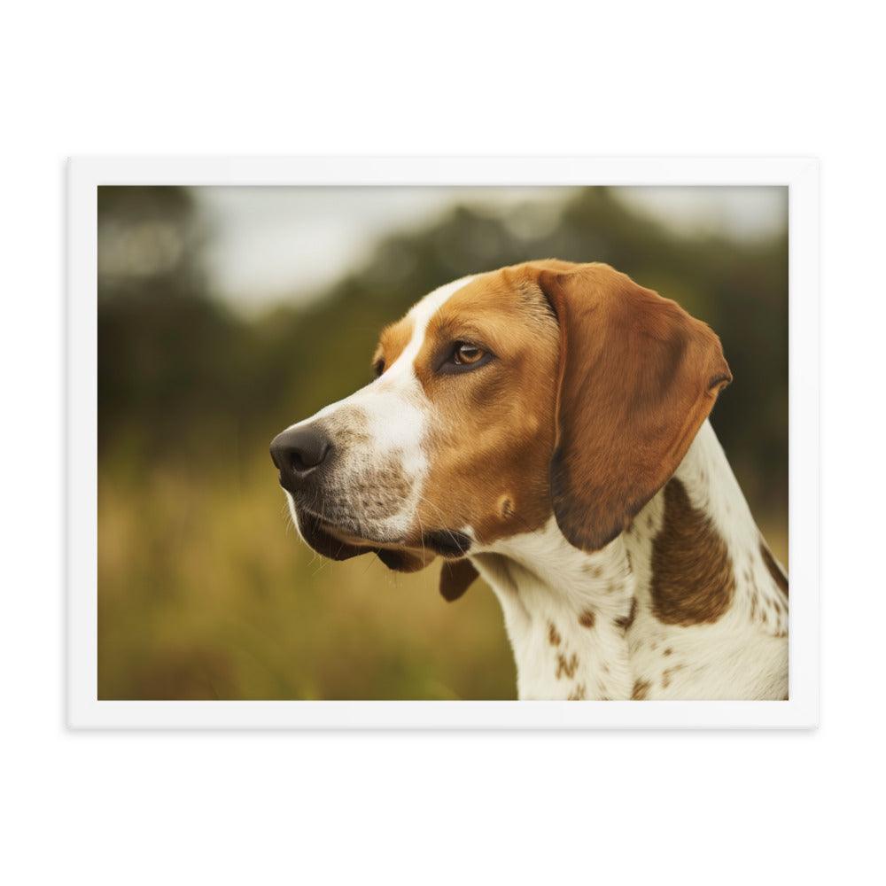 English Foxhound Side Profile in Nature Framed Poster - Oh Posters