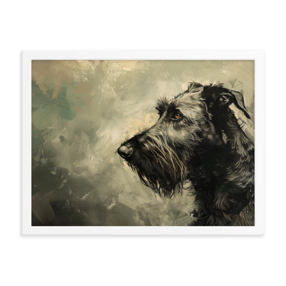 Irish Wolfhound Profile Abstract Art Framed Poster - Oh Posters