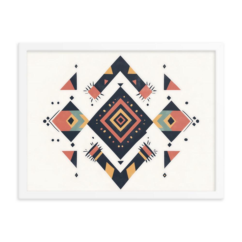 Boho Geometric Tribal Patterns Ideal for Festival Lovers Framed Poster - Oh Posters