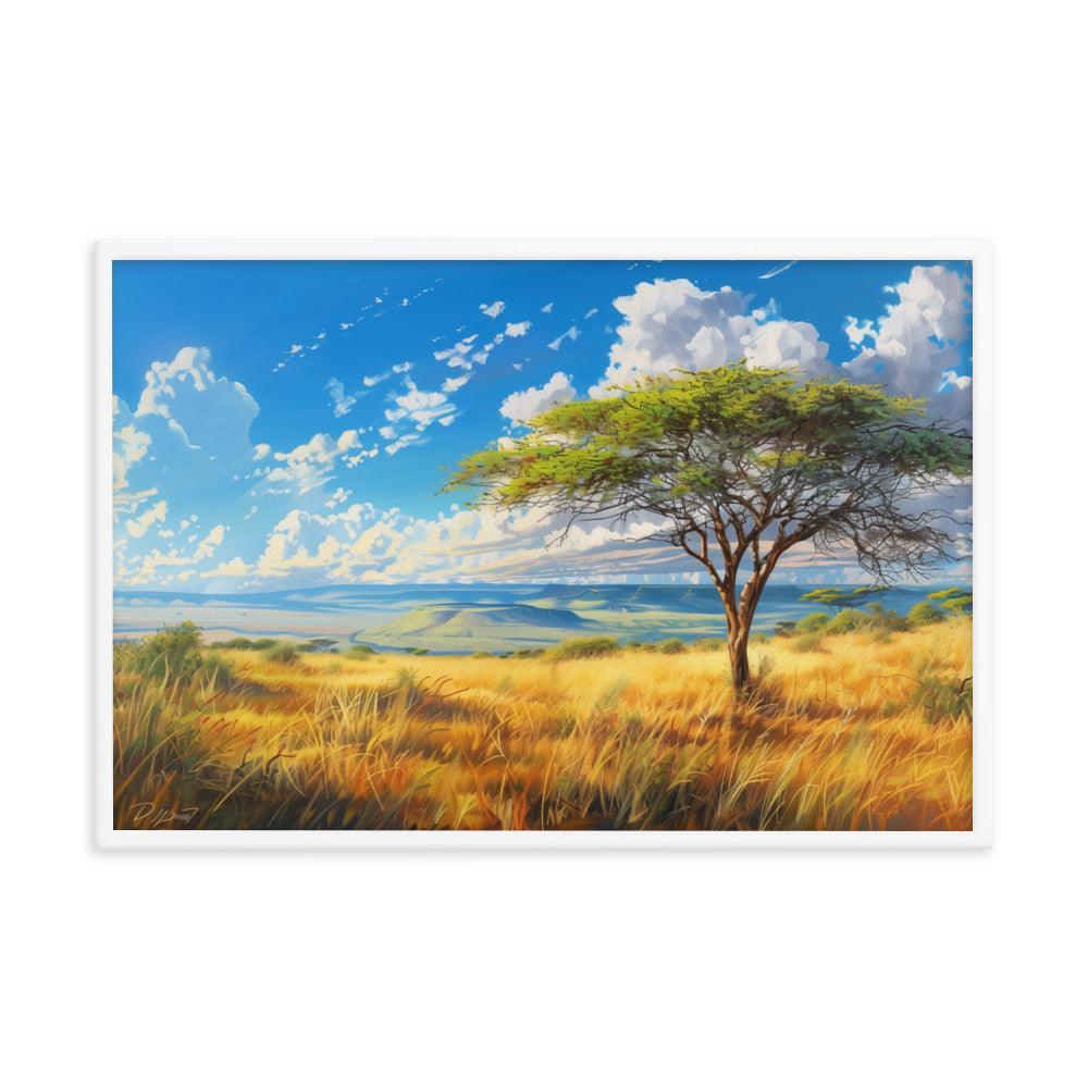 Kenya Golden Plains Scenic Landscape Framed Poster - Oh Posters