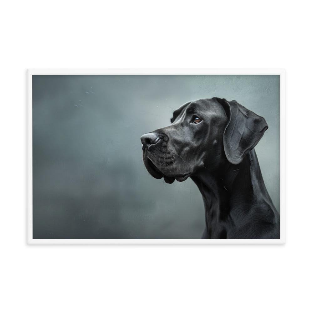 Great Dane Regal Side Profile Painting Framed Poster - Oh Posters