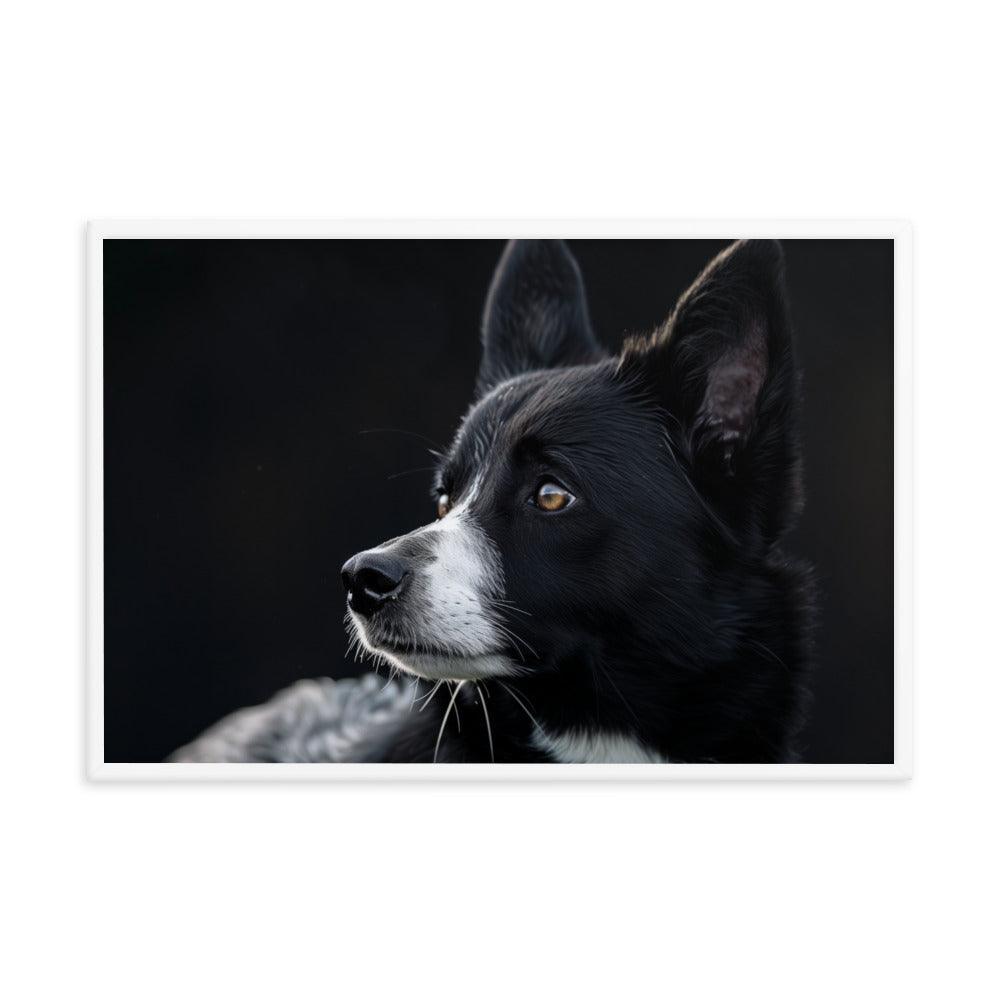 Karelian Bear Dog Side Profile Painting Framed Poster - Oh Posters