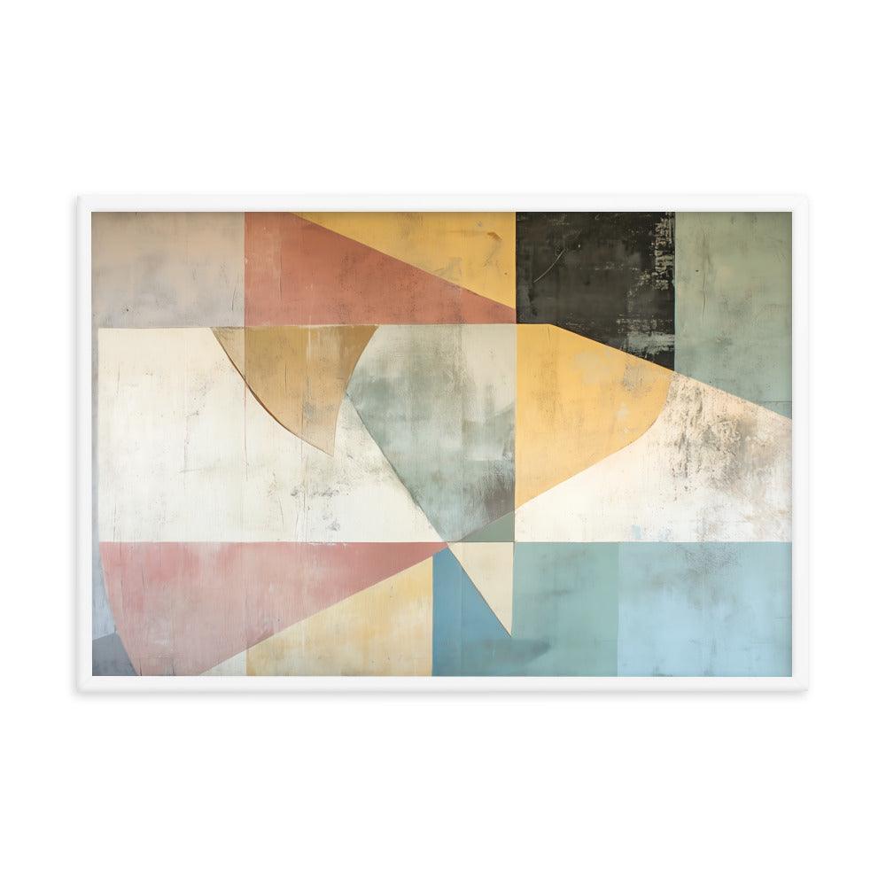 Geometric Art Abstract Shapes and Colors Blend for Modern Aesthetic Framed Poster - Oh Posters