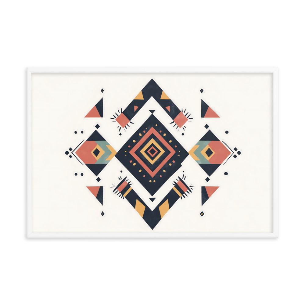 Boho Geometric Tribal Patterns Ideal for Festival Lovers Framed Poster - Oh Posters