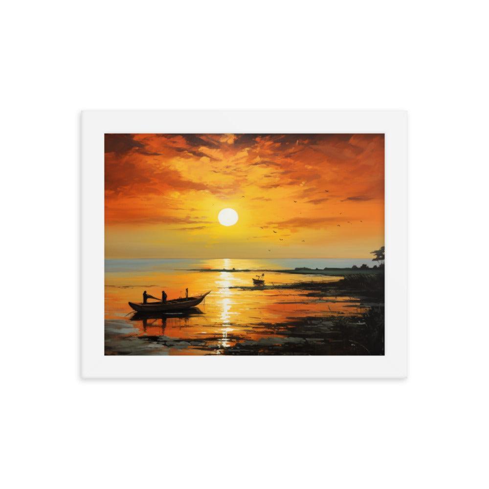 Cape Verde African Beach Sunset Realistic Framed Poster - Oh Posters