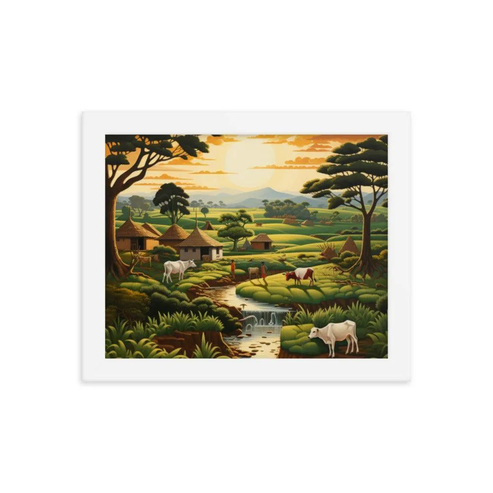 Indian Farm Painting Framed Poster - Oh Posters