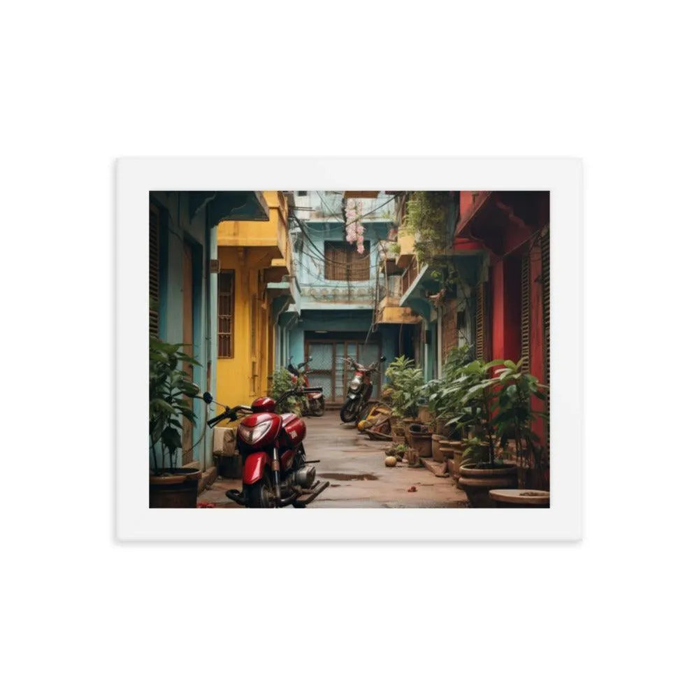 India Floral Street Framed Poster - Oh Posters