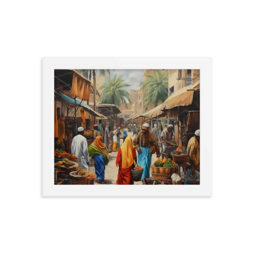 Egyptian Street Market Painting Framed Poster - Oh Posters