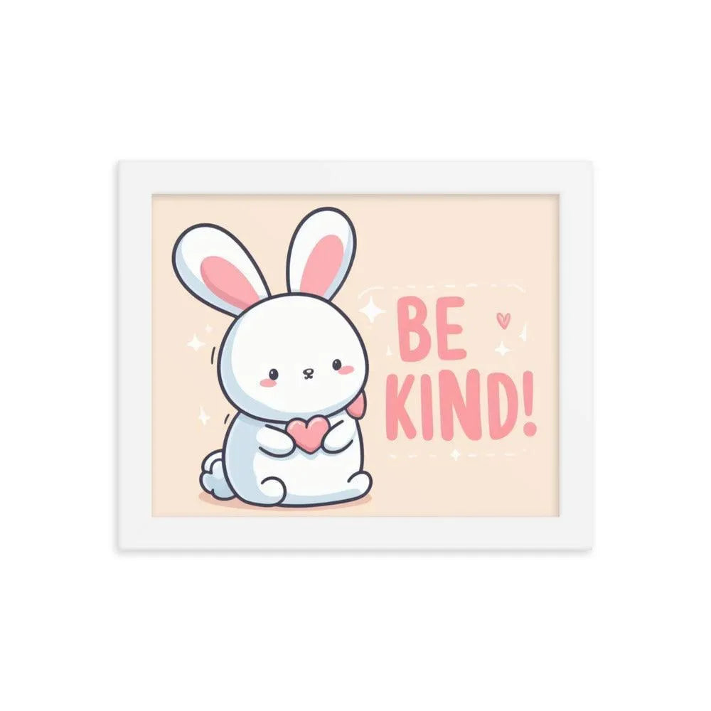 Bunny Rabbit Saying 'Be Kind' Framed Poster - Oh Posters