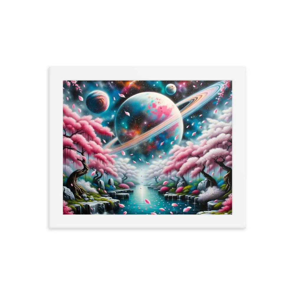 Japanese Garden Cosmic Spray Paint Art Framed Poster - Oh Posters