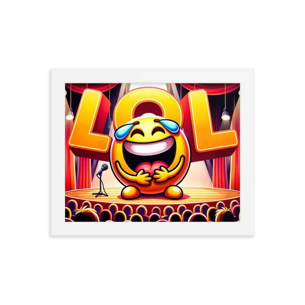 Laughing Emoji LOL Comedy Club Humour Funny Framed Poster - Oh Posters