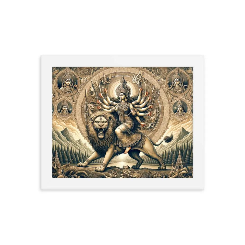 Goddess Durga Divine Warrior Hindu Framed Poster - Oh Posters