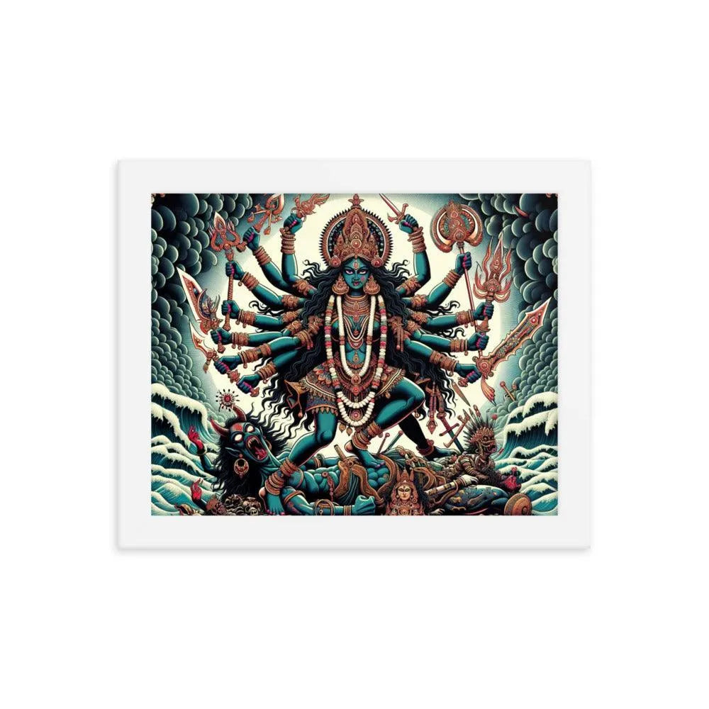 Goddess Kali Fierce Form Victory Hindu Artistic Framed Poster - Oh Posters