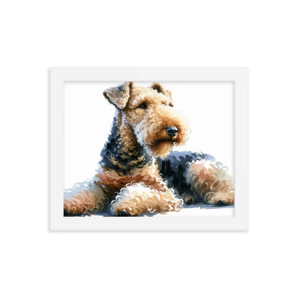 Relaxed Airedale Terrier Watercolor Portrait Framed Poster - Oh Posters