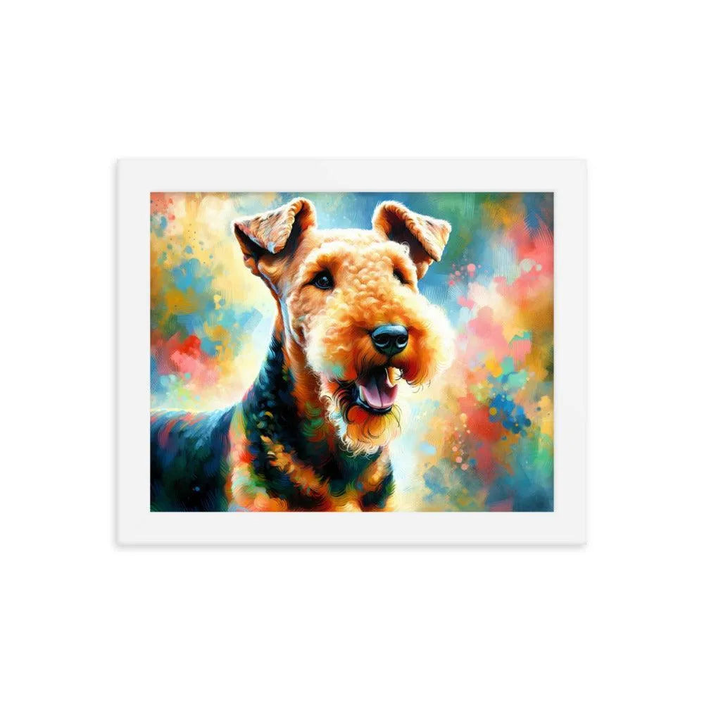 Colorful Airedale Terrier Vibrant Art Framed Poster - Oh Posters