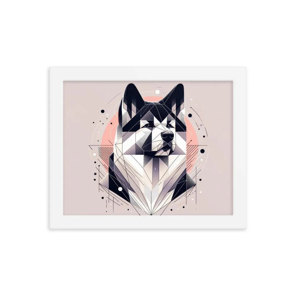 Geometric Akita Contemporary Art Framed Poster - Oh Posters