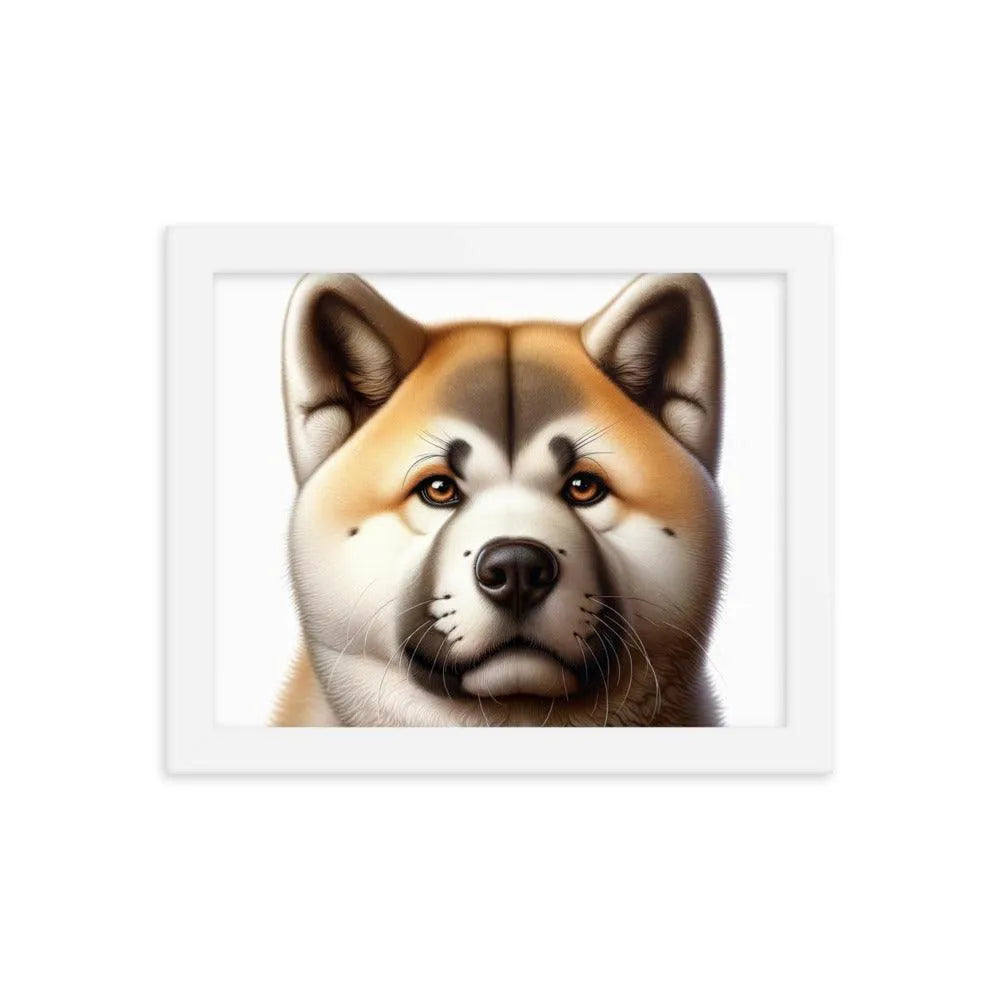 Realistic Akita Face Illustration Framed Poster - Oh Posters