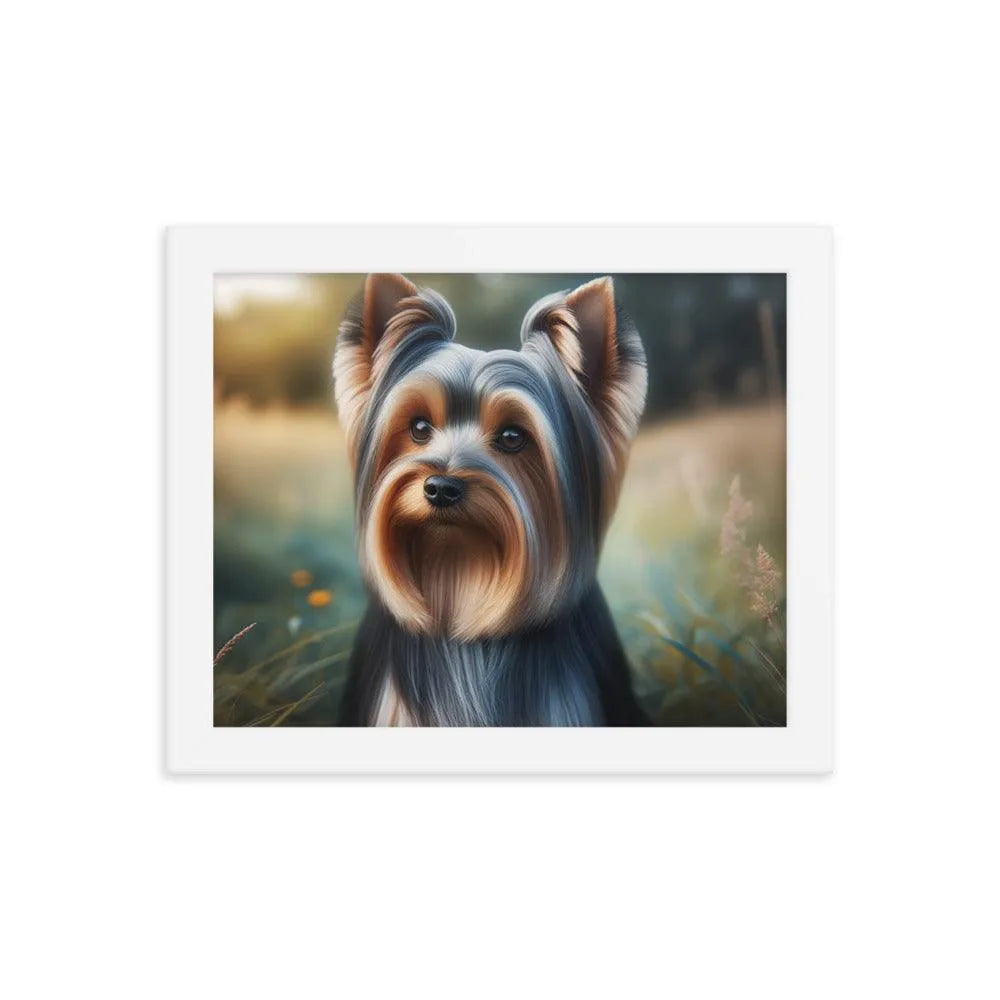 Detailed Australian Silky Terrier Natural Landscape Framed Poster - Oh Posters