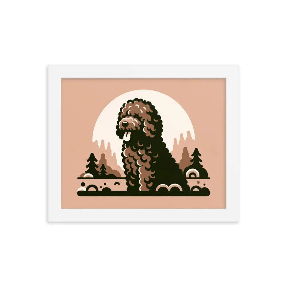 Minimalistic Barbet Dog Portrait Digital Art Framed Poster - Oh Posters