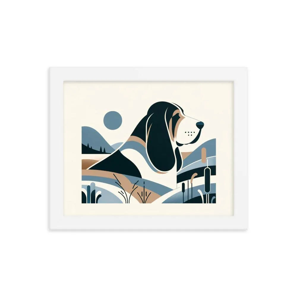 Minimalistic Basset Bleu de Gascogne Contemporary Art Framed Poster - Oh Posters