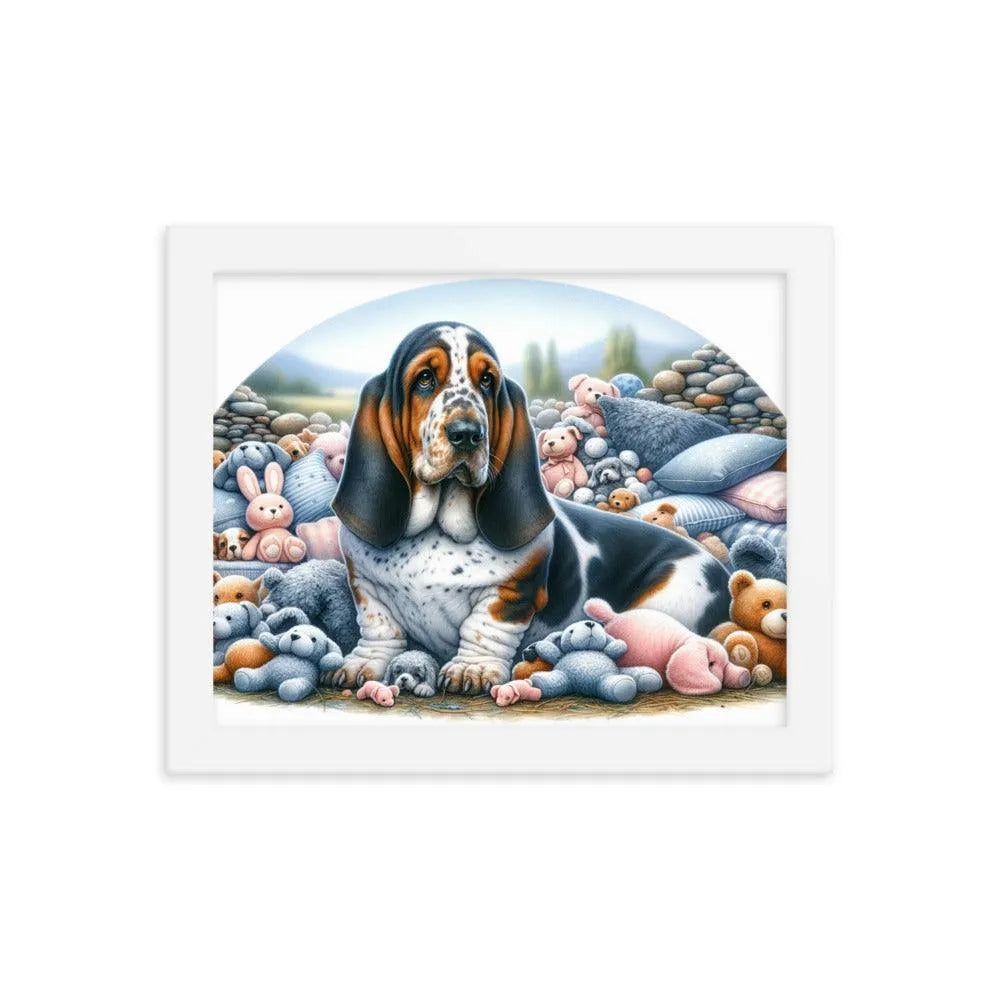 Cute and Cuddly Basset Bleu de Gascogne Art Framed Poster - Oh Posters