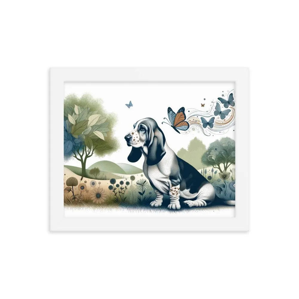 Harmonious Basset Bleu de Gascogne Landscape with a Twist Framed Poster - Oh Posters