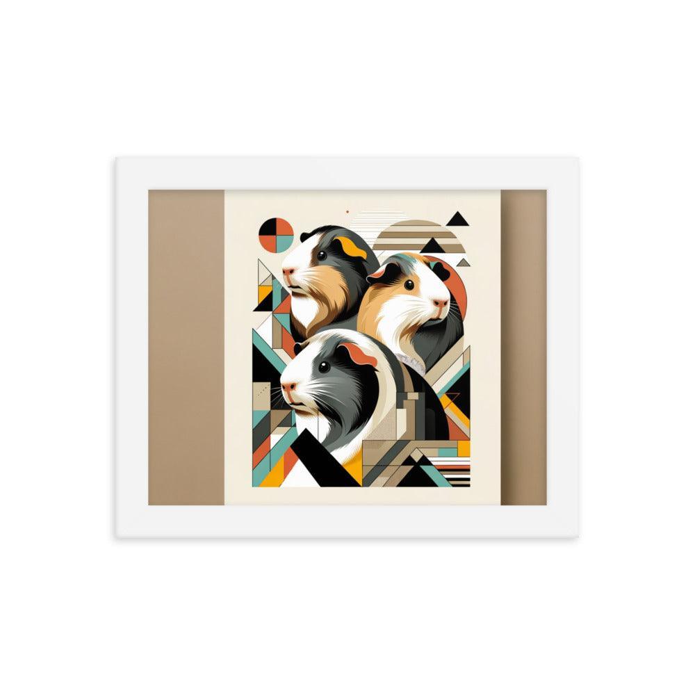 Geometric Guinea Pigs Contemporary Art Framed Poster - Oh Posters