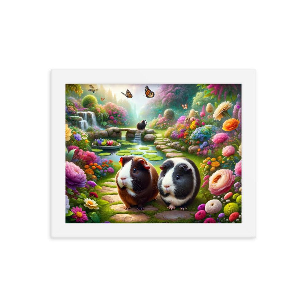 Guinea Pigs Enchanted Garden Fantasy Art Framed Poster - Oh Posters