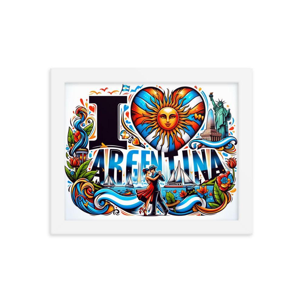 I Love Argentina Tango Dance and Landmarks Framed Poster - Oh Posters