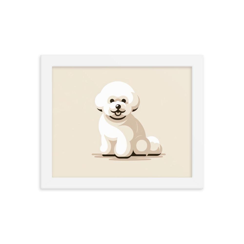 Charming Bichon Frise Cartoon Style Framed Poster - Oh Posters