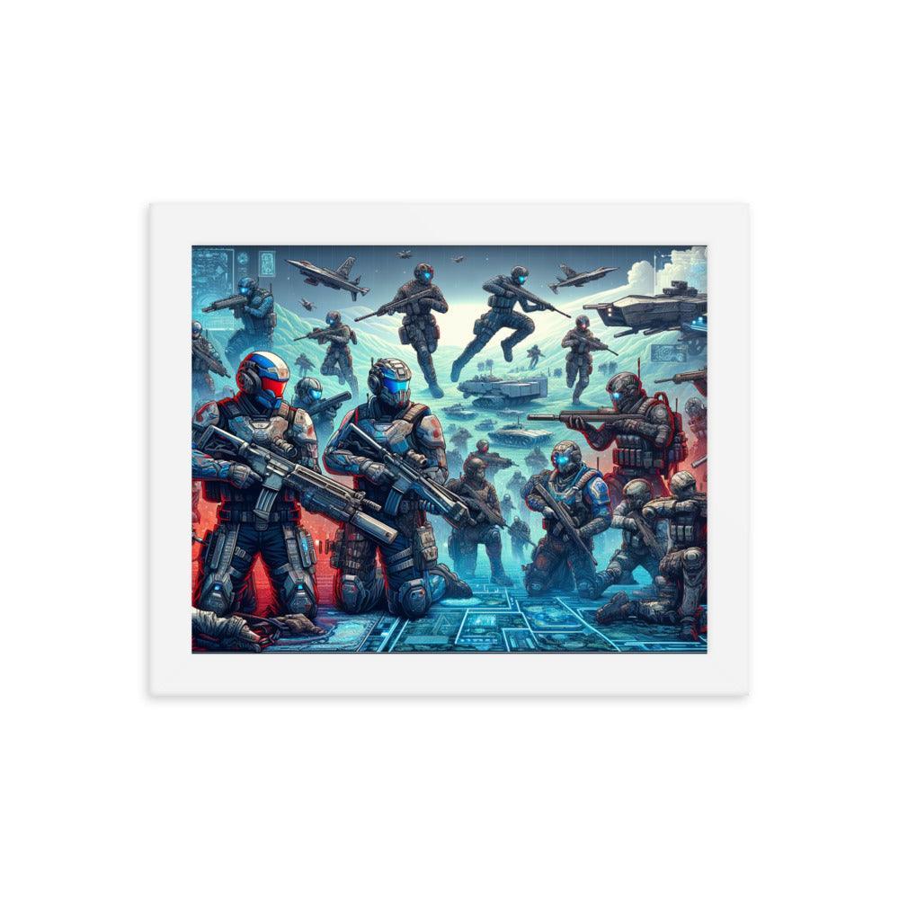 Futuristic Battle Soldiers Sci-Fi Action Framed Poster - Oh Posters