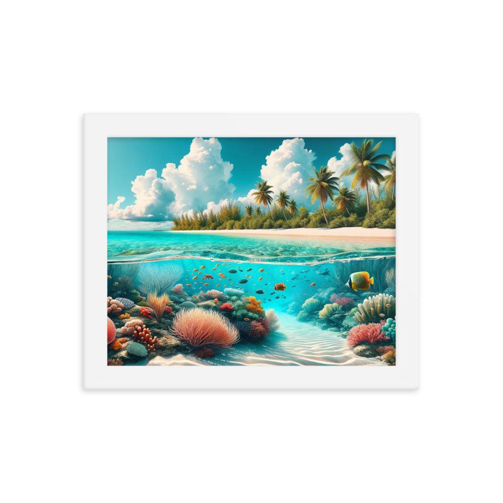 Tropical Paradise Underwater Coral Reef Bahamas Framed Poster - Oh Posters