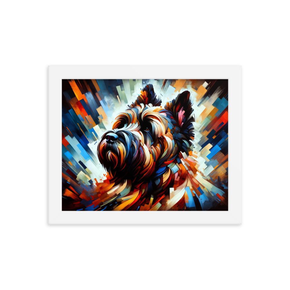 Bouvier Des Flandres Abstract Explosion Art Framed Poster - Oh Posters